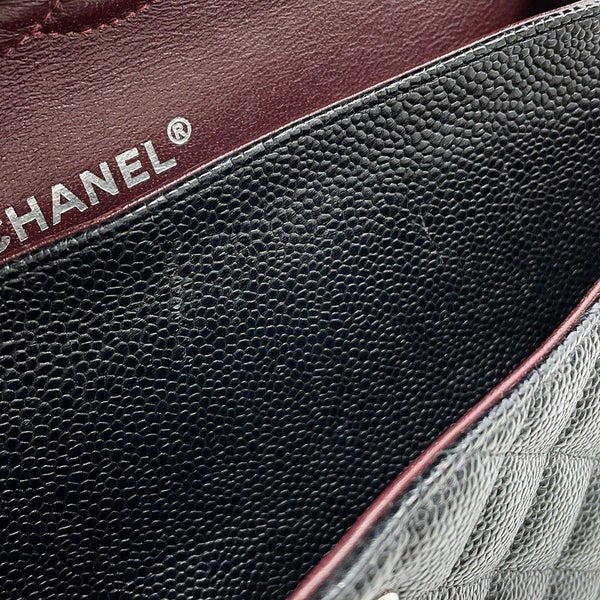 シャネル チェーンショルダーバッグ マトラッセ25 ココマーク ダブルチェーン キャビアスキン A01112 CHANEL 黒