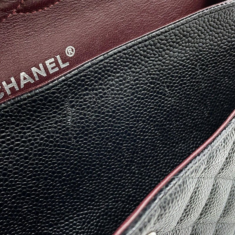 シャネル チェーンショルダーバッグ マトラッセ25 ココマーク ダブルチェーン キャビアスキン A01112 CHANEL 黒