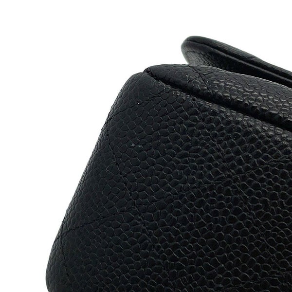 シャネル チェーンショルダーバッグ マトラッセ25 ココマーク ダブルチェーン キャビアスキン A01112 CHANEL 黒