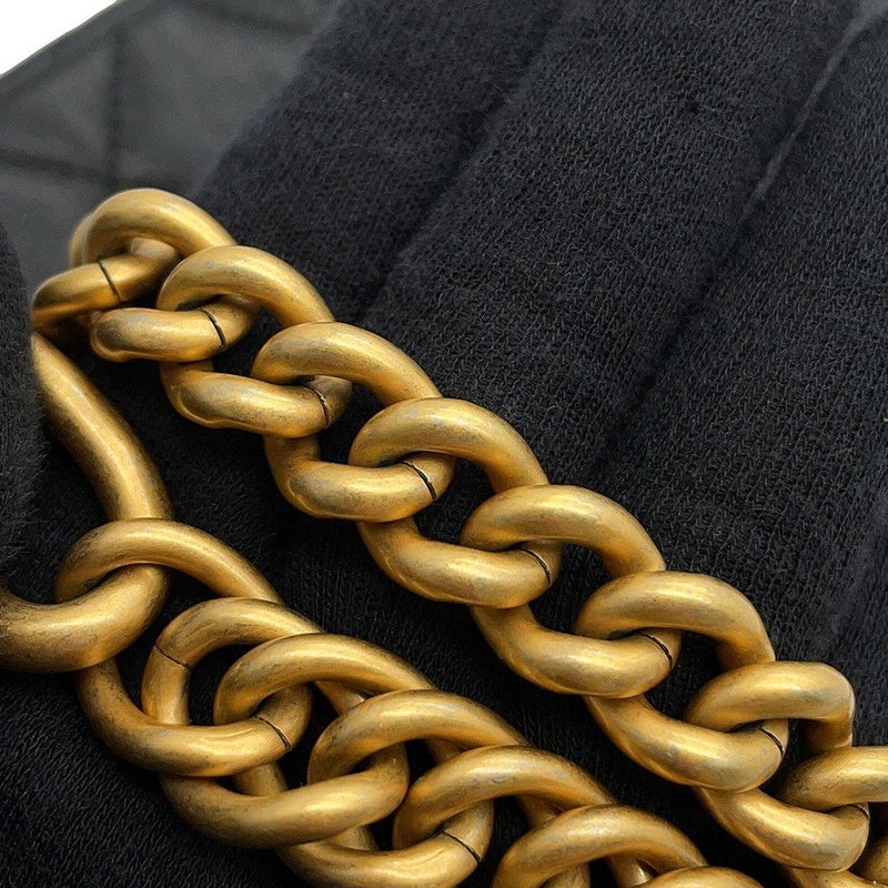 シャネル チェーンショルダーバッグ ココマーク マトラッセ ラムスキン AS3950 CHANEL 黒