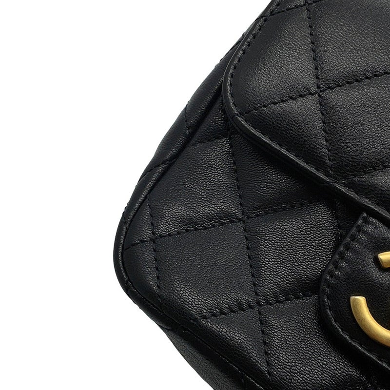 シャネル チェーンショルダーバッグ ココマーク マトラッセ ラムスキン AS3950 CHANEL 黒