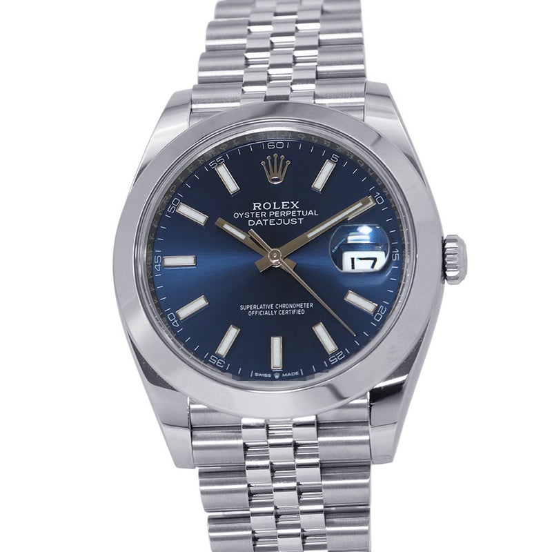 ロレックス デイトジャスト41 ランダムシリアル ルーレット 126300 ROLEX 腕時計 ブライトブルー文字盤