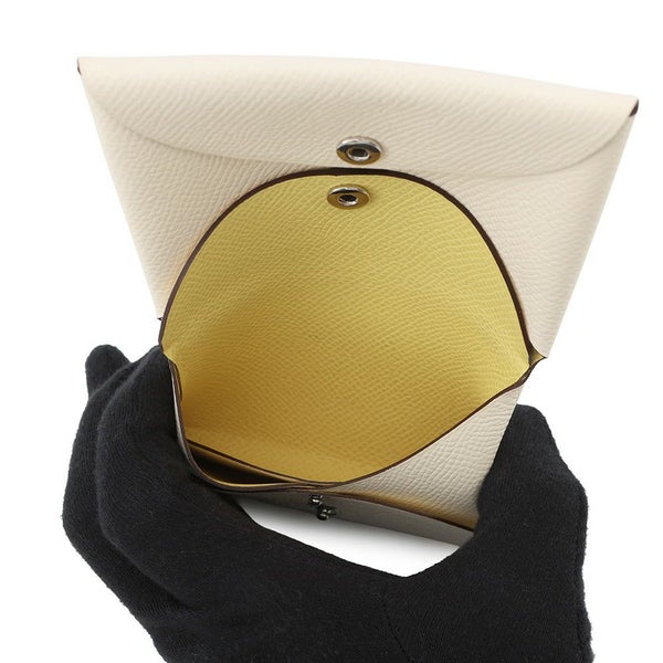 エルメス コインケース カルヴィ デュオ ヴェルソ ナタ/ジョーヌプッサン/シルバー金具 エプソン U刻印