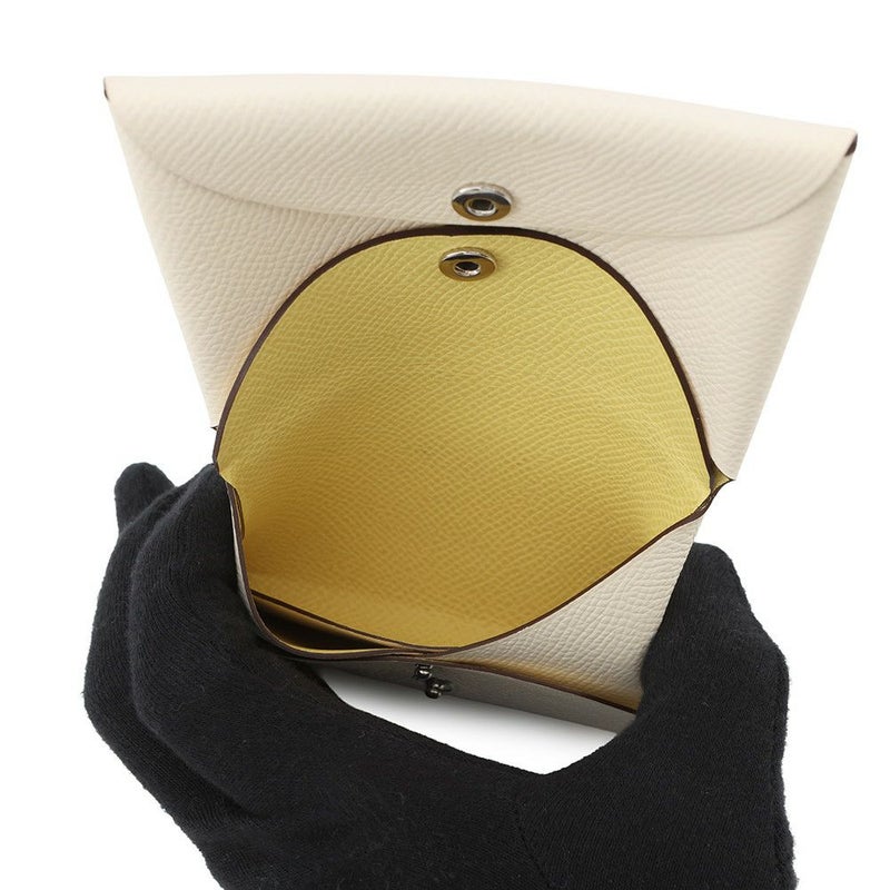 エルメス コインケース カルヴィ デュオ ヴェルソ ナタ/ジョーヌプッサン/シルバー金具 エプソン U刻印