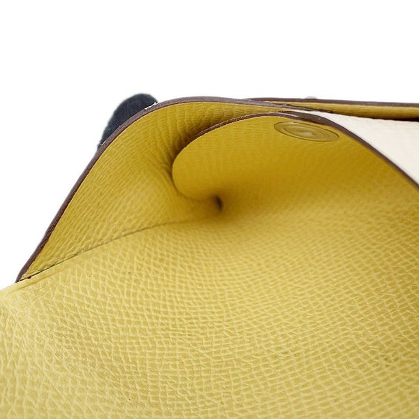 エルメス コインケース カルヴィ デュオ ヴェルソ ナタ/ジョーヌプッサン/シルバー金具 エプソン U刻印