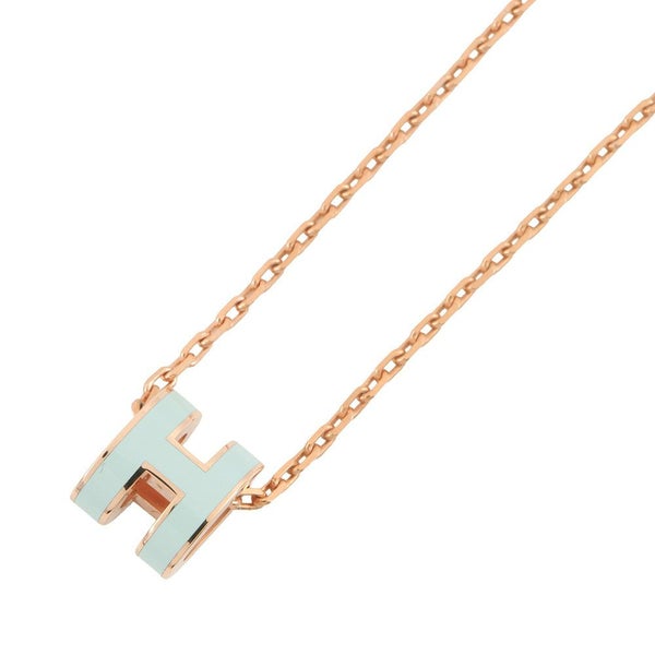 エルメス ネックレス ミニ・ポップアッシュ ヴェールペパーミント/ピンクゴールド金具 アクセサリー ポップH