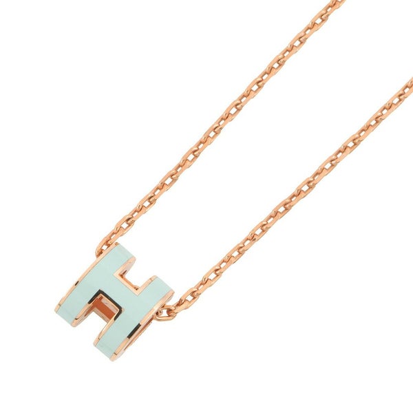 エルメス ネックレス ミニ・ポップアッシュ ヴェールペパーミント/ピンクゴールド金具 アクセサリー ポップH