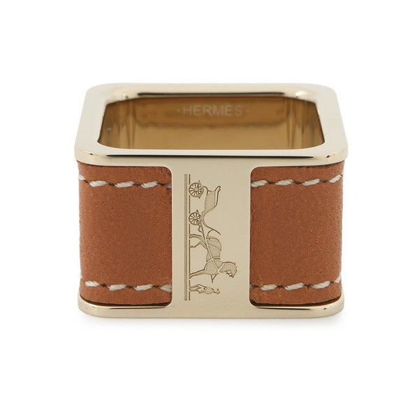 エルメス スカーフリング ボルデュック・セリエ マロン・アルザン/シャンパンゴールド金具 Bolduc HERMES 小物 スカーフホルダー