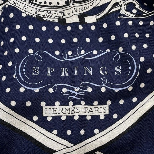 エルメス ストール カレ140 カレジェアン スプリングス バンダナ Springs カシミヤ シルク HERMES 2021秋冬