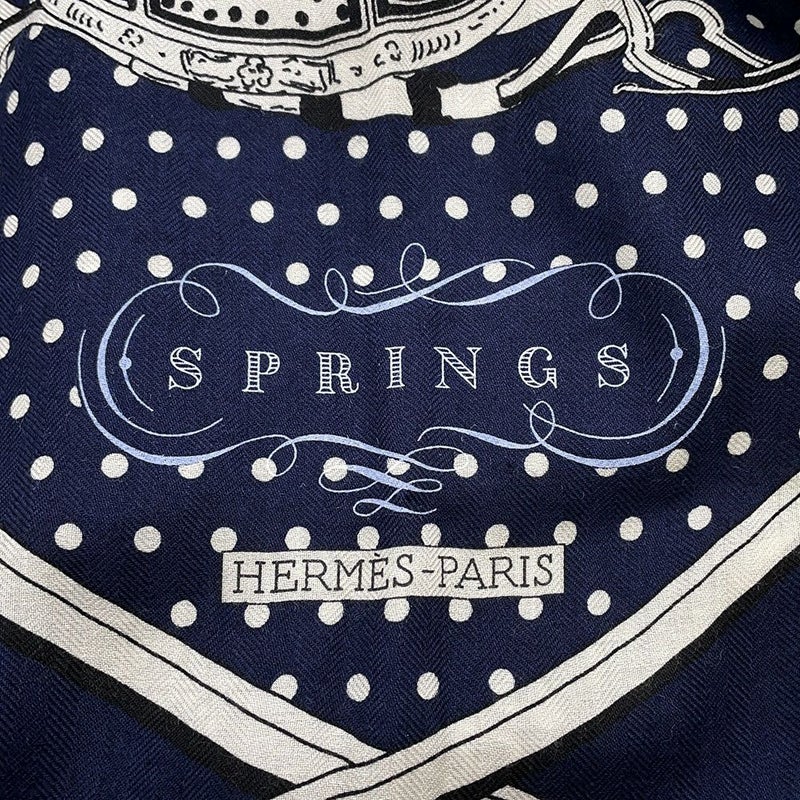 エルメス ストール カレ140 カレジェアン スプリングス バンダナ Springs カシミヤ シルク HERMES 2021秋冬