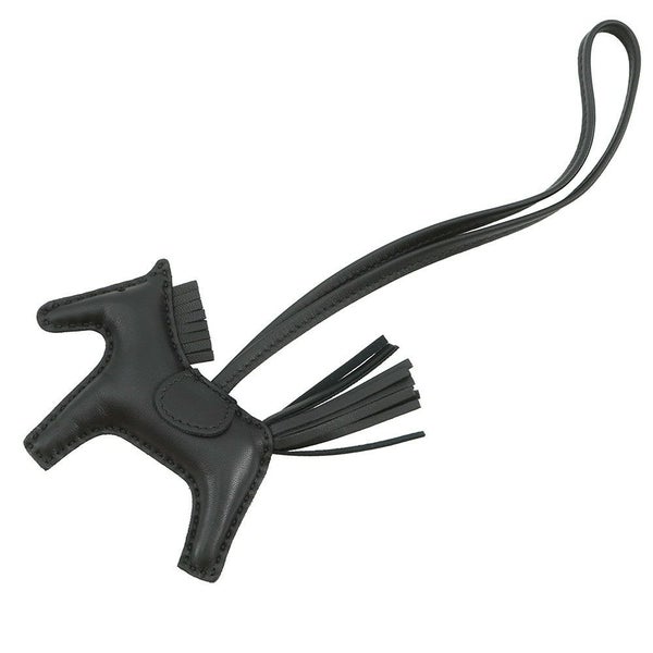 エルメス バッグチャーム ロデオ PM ブラック ラムスキン U刻印 黒