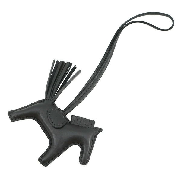 エルメス バッグチャーム ロデオ PM ブラック ラムスキン U刻印 黒