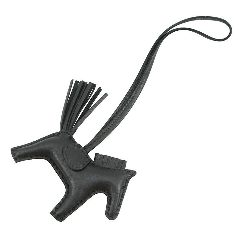 エルメス バッグチャーム ロデオ PM ブラック ラムスキン U刻印 黒