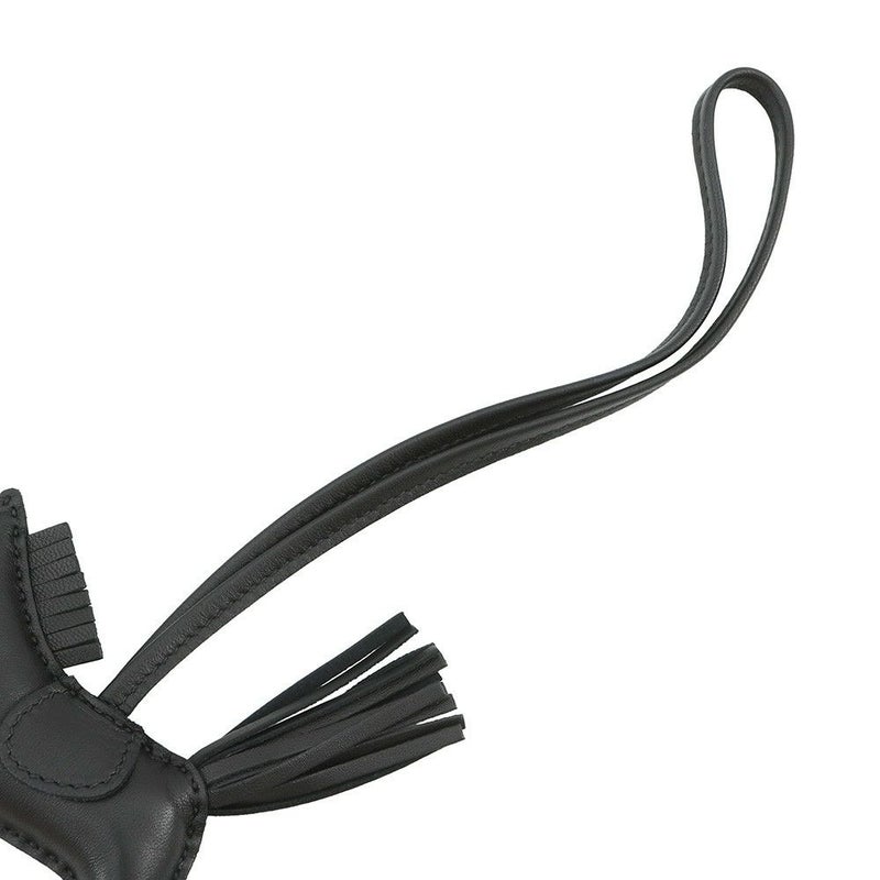 エルメス バッグチャーム ロデオ PM ブラック ラムスキン U刻印 黒