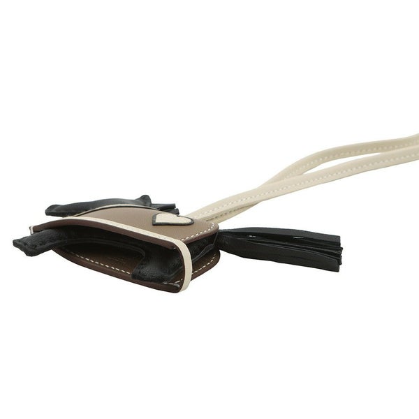 エルメス バッグチャーム ロデオPM ロベオクール ブラック/エトゥープ/クレ ラムスキン K刻印 HERMES チャーム