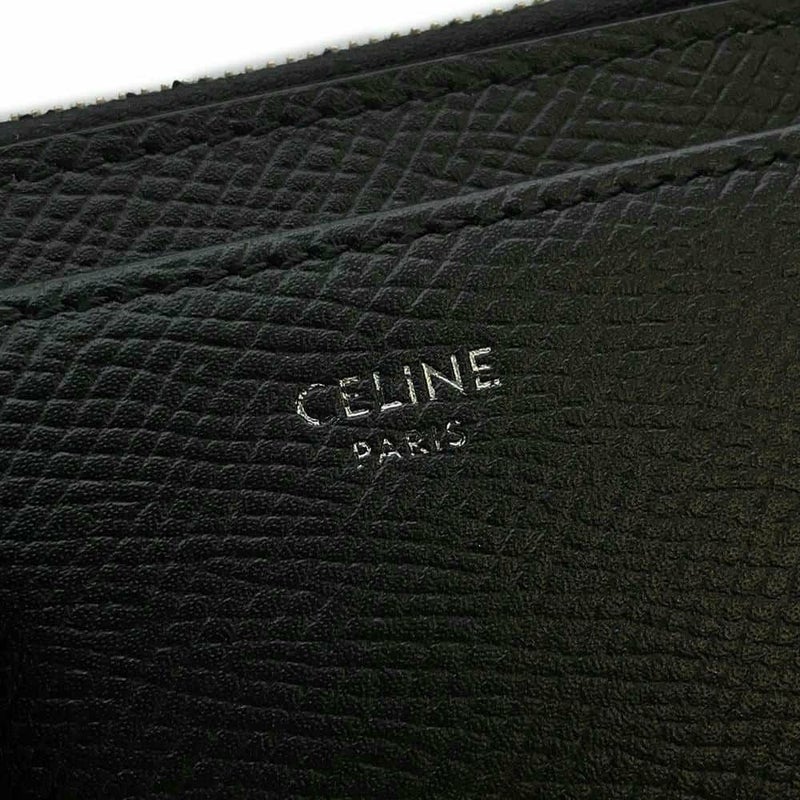 セリーヌ カードケース ジップ付き ロゴ カーフレザー 10F993BEL CELINE 財布 黒