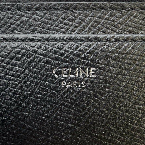 セリーヌ カードケース ジップ付き ロゴ カーフレザー 10F993BEL CELINE 財布 黒