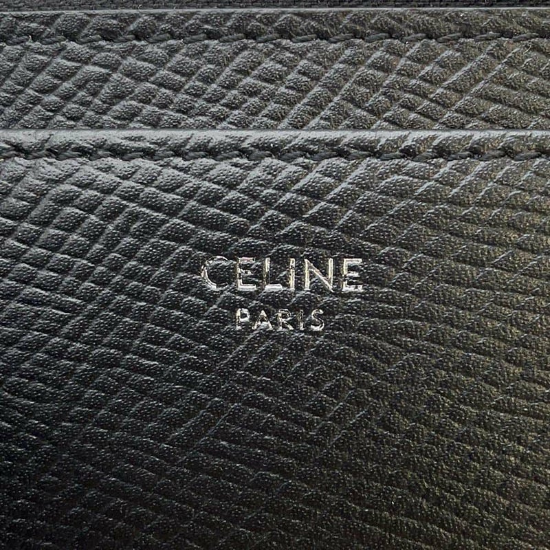 セリーヌ カードケース ジップ付き ロゴ カーフレザー 10F993BEL CELINE 財布 黒
