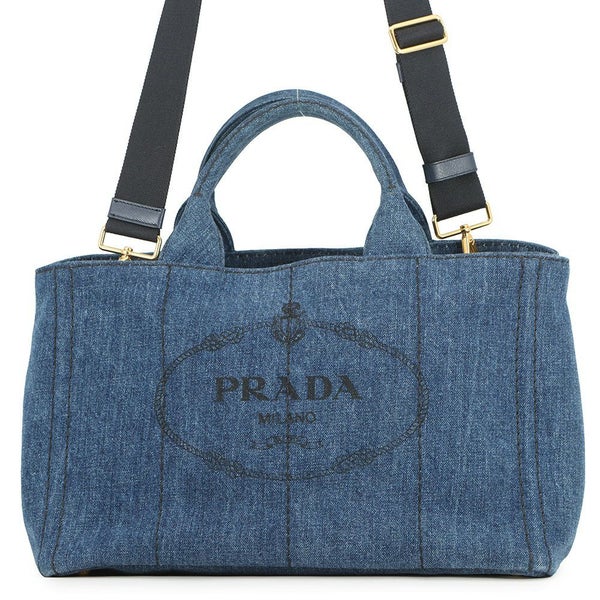 プラダ トートバッグ カナパ CANAPA ミディアム デニム 1BG642 PRADA 2way
