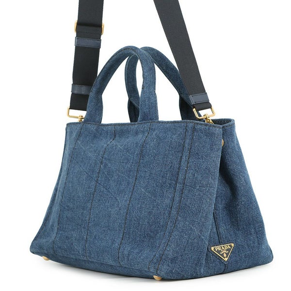 プラダ トートバッグ カナパ CANAPA ミディアム デニム 1BG642 PRADA 2way