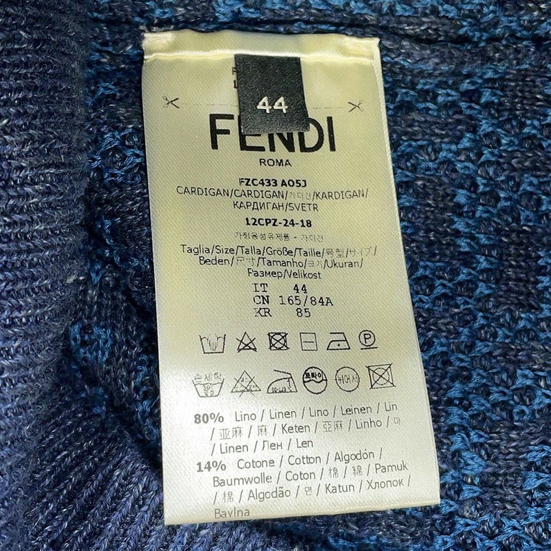 フェンディ カーディガン FFロゴ リネン メンズサイズ44 FZC433 FENDI トップス