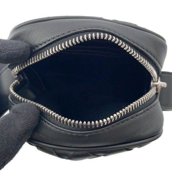ボッテガヴェネタ ショルダーバッグ イントレチャート カセット ミニクロスボディバッグ 743214 BOTTEGA VENETA 黒