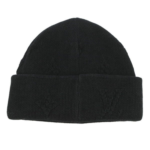 ルイヴィトン ニット帽 ビーニー・LV クラッシュ モノグラム コットン サイズS M96194 ヴィトン 帽子 ブラック 黒