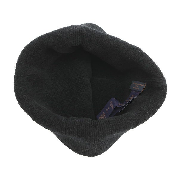 ルイヴィトン ニット帽 ビーニー・LV クラッシュ モノグラム コットン サイズS M96194 ヴィトン 帽子 ブラック 黒