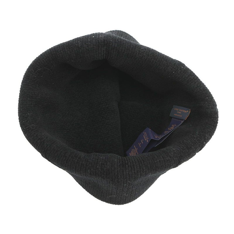 ルイヴィトン ニット帽 ビーニー・LV クラッシュ モノグラム コットン サイズS M96194 ヴィトン 帽子 ブラック 黒