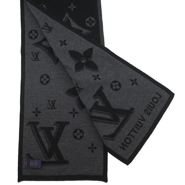 ルイヴィトン マフラー LV ギャラクシー ウール M93299 LOUIS VUITTON ブラック 黒