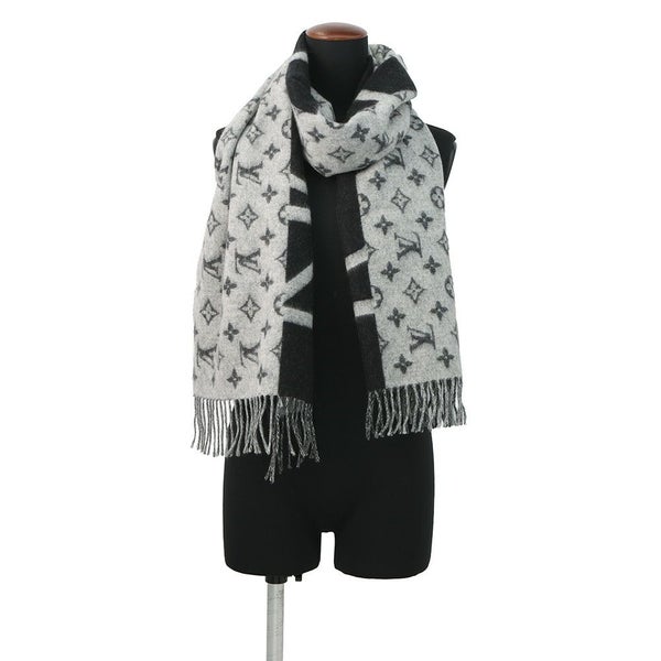 ルイヴィトン マフラー LV スプリット カシミヤ M70924 LOUIS VUITTON モノグラム ブラック 黒