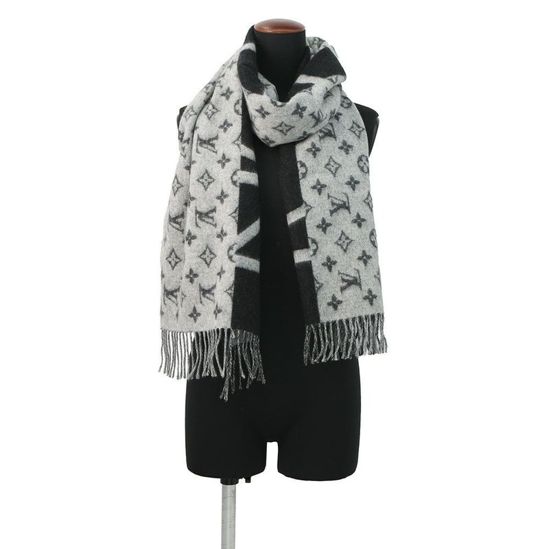 ルイヴィトン マフラー LV スプリット カシミヤ M70924 LOUIS VUITTON モノグラム ブラック 黒