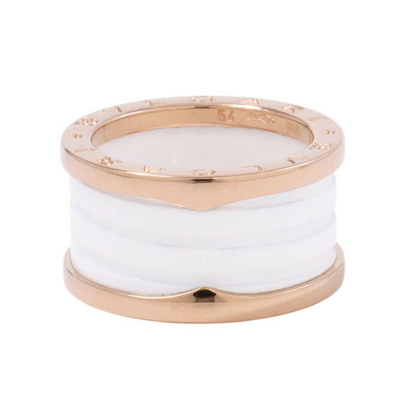 ブルガリ リング B-ZERO1 ビーゼロワン 4バンド K18PGピンクゴールド/ホワイトセラミック リングサイズ54 BVLGARI 指輪