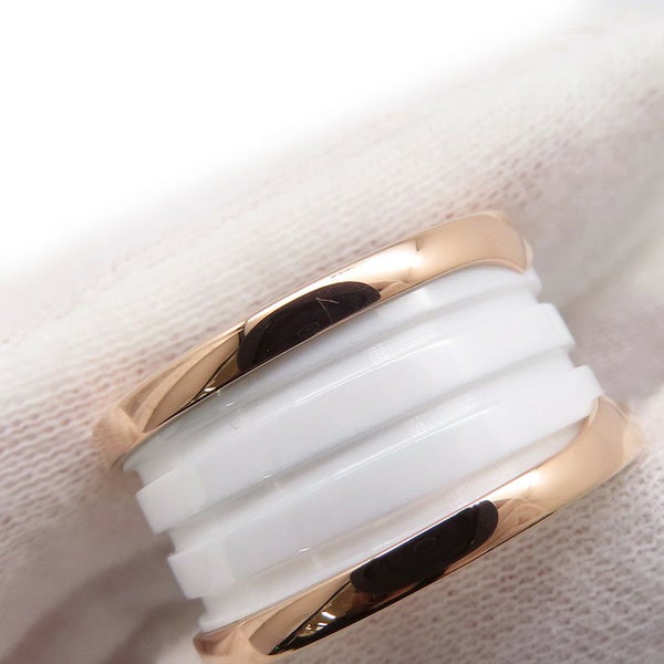 ブルガリ リング B-ZERO1 ビーゼロワン 4バンド K18PGピンクゴールド/ホワイトセラミック リングサイズ54 BVLGARI 指輪