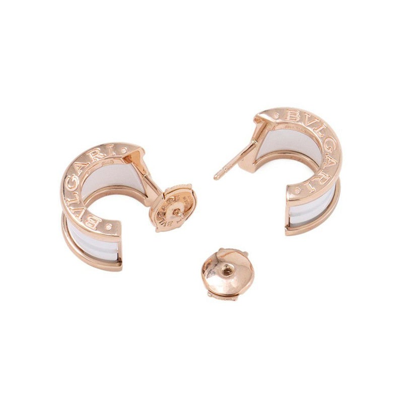 ブルガリ ピアス ビーゼロワン B-zero1 ピアス K18PGピンクゴールド/ホワイトセラミック 346464 BVLGARI
