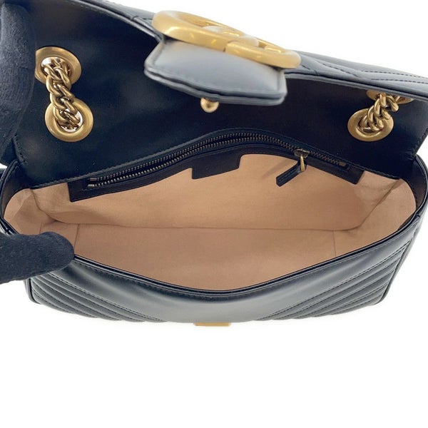 グッチ チェーンショルダーバッグ GGマーモント キルティング レザー 443497 GUCCI バッグ 黒