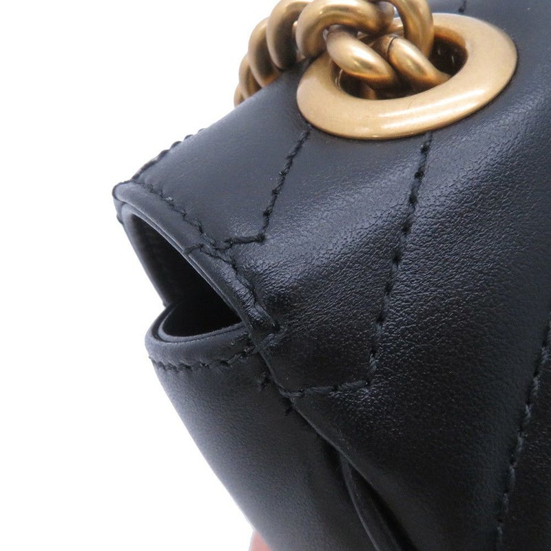 グッチ チェーンショルダーバッグ GGマーモント キルティング レザー 443497 GUCCI バッグ 黒
