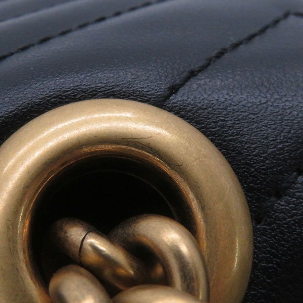 グッチ チェーンショルダーバッグ GGマーモント キルティング レザー 443497 GUCCI バッグ 黒