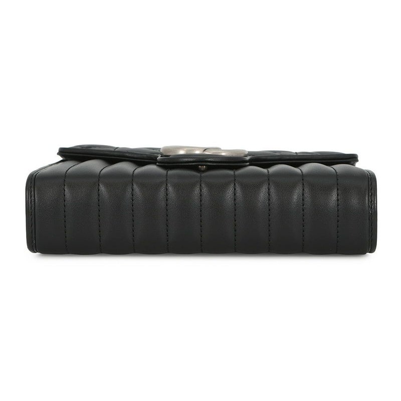 グッチ チェーンウォレット GGマーモント レザー 474575 GUCCI 財布 ダブルG 黒