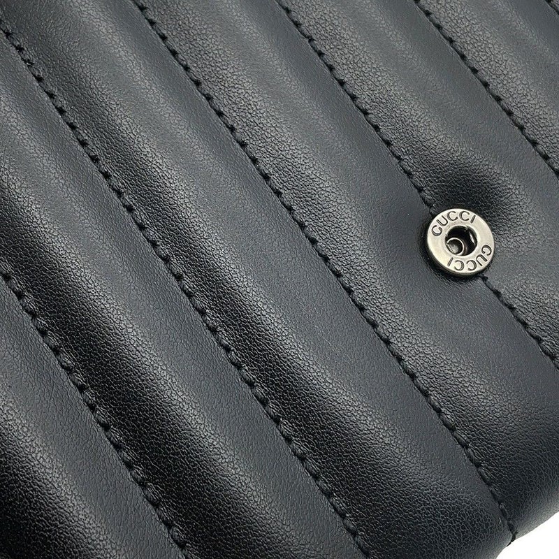 グッチ チェーンウォレット GGマーモント レザー 474575 GUCCI 財布 ダブルG 黒