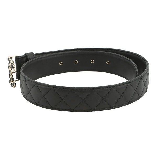 シャネル ベルト ココマーク ロゴ レザー B25 V サイズ70 CHANEL 黒