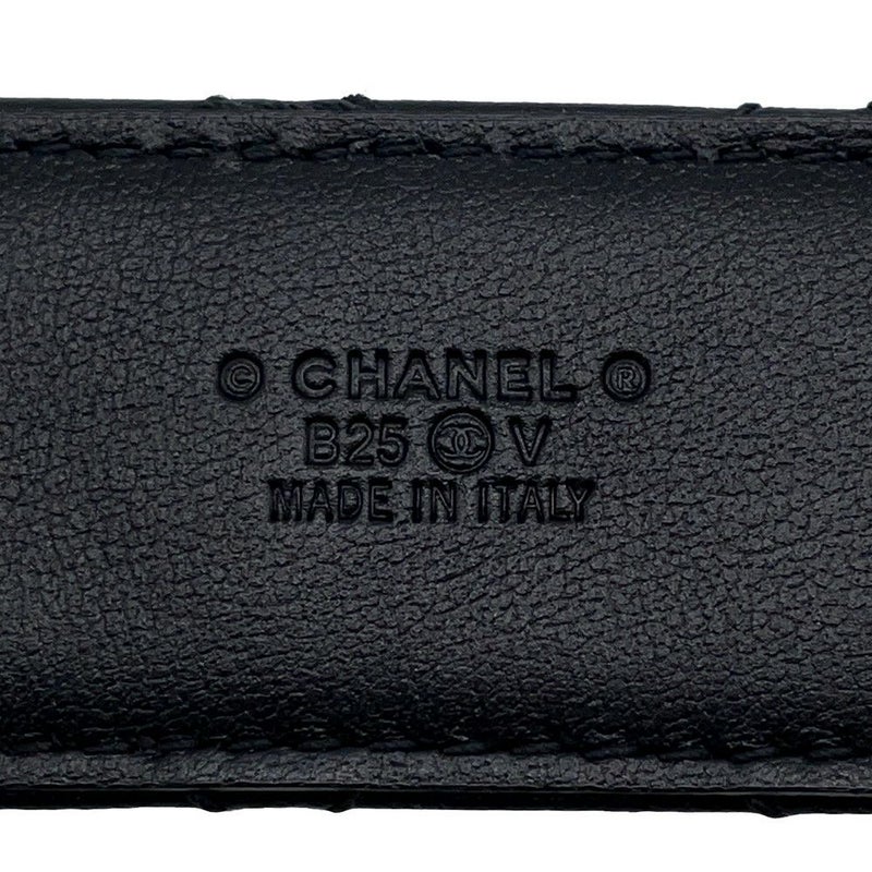 シャネル ベルト ココマーク ロゴ レザー B25 V サイズ70 CHANEL 黒
