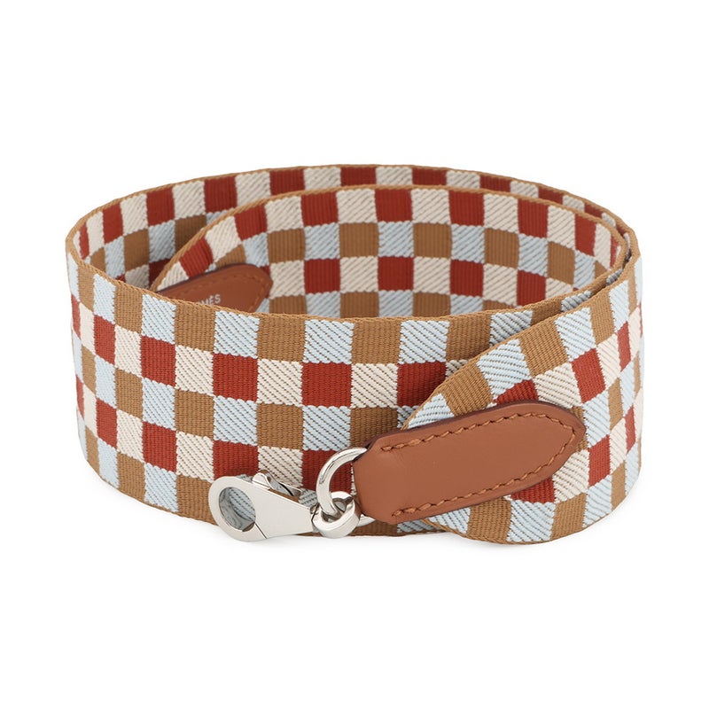 エルメス バンドリエール サングル マキシ・カドリーユ チャイ/ナタ/ブループリュム/ゴールド/シルバー金具 キャンバス/スイフト U刻印