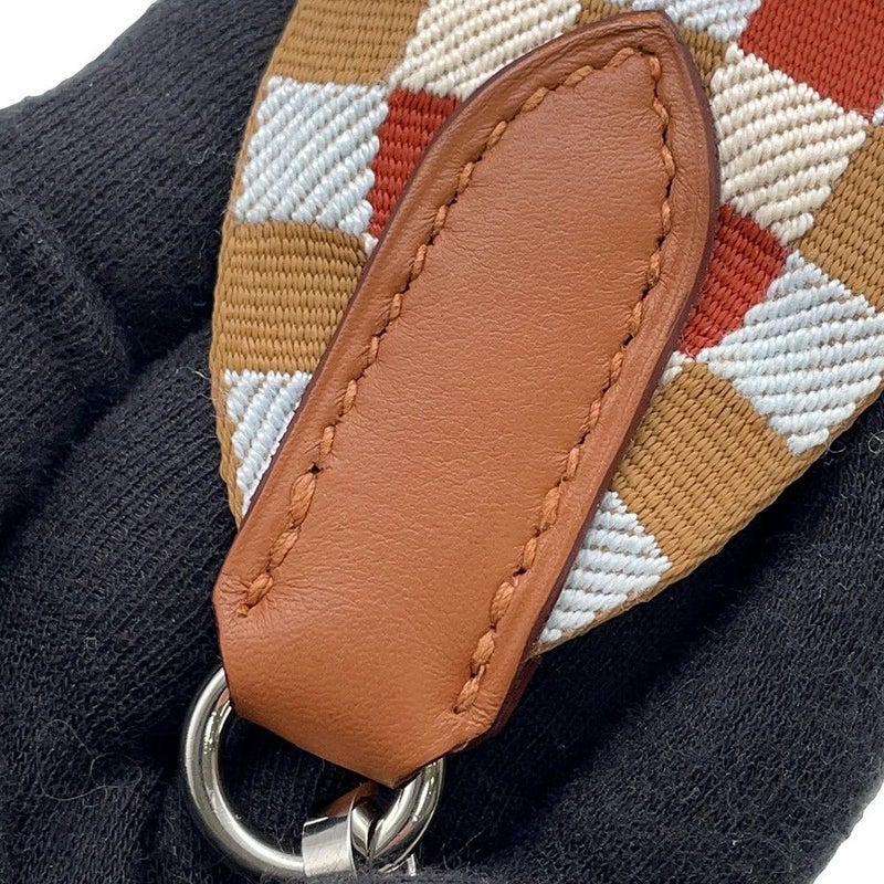 エルメス バンドリエール サングル マキシ・カドリーユ チャイ/ナタ/ブループリュム/ゴールド/シルバー金具 キャンバス/スイフト U刻印