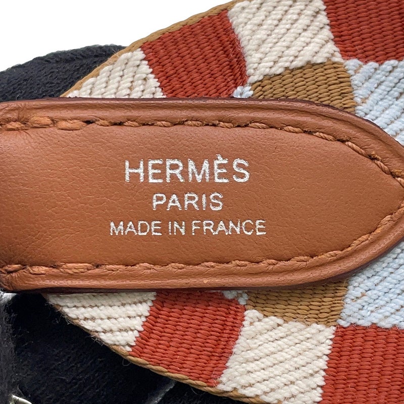 エルメス バンドリエール サングル マキシ・カドリーユ チャイ/ナタ/ブループリュム/ゴールド/シルバー金具 キャンバス/スイフト U刻印