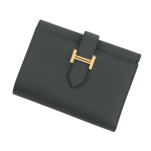 エルメス 三つ折り財布 ベアン コンビネ ヴェールフォンセ/ゴールド金具 エプソン K刻印 財布