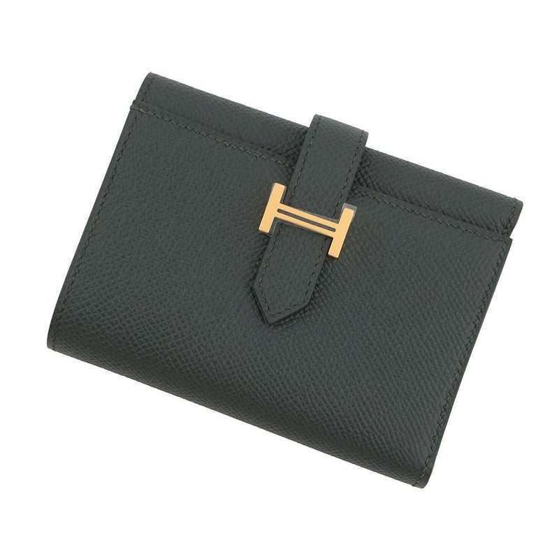エルメス 三つ折り財布 ベアン コンビネ ヴェールフォンセ/ゴールド金具 エプソン K刻印 財布