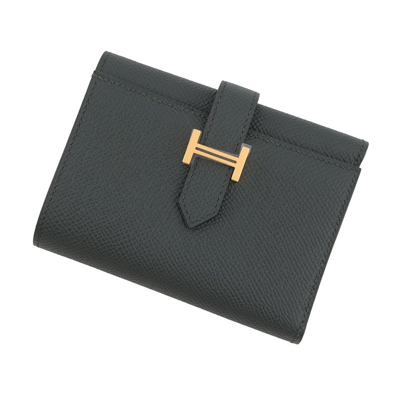 エルメス 三つ折り財布 ベアン コンビネ ヴェールフォンセ/ゴールド金具 エプソン K刻印 財布