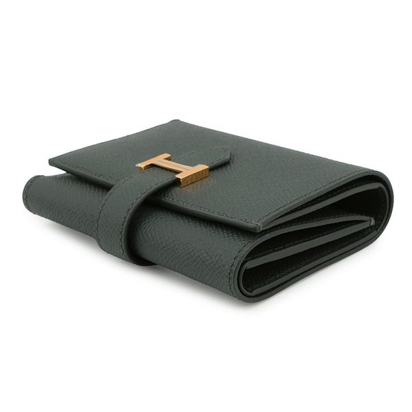 エルメス 三つ折り財布 ベアン コンビネ ヴェールフォンセ/ゴールド金具 エプソン K刻印 財布