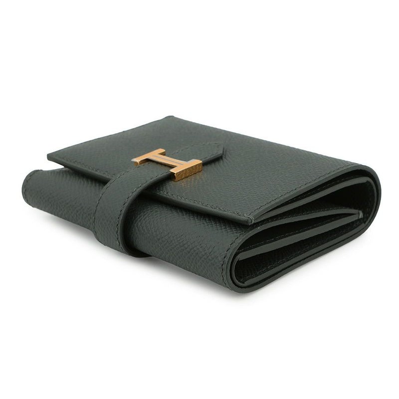 エルメス 三つ折り財布 ベアン コンビネ ヴェールフォンセ/ゴールド金具 エプソン K刻印 財布